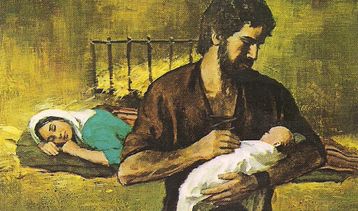 Joseph holding Infant Jesus